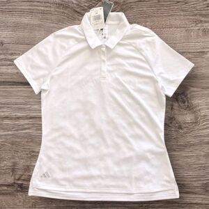 Adidas Women’s Ultimate Heat Ready White Polo Short Sleeve Shirt Size Medium NWT